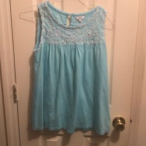 Crown and ivy tank with white embroidery